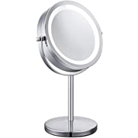 Los mejores  - Meowoo Espejo Maquillaje con Luz Luces Espejo Cosmético LED HD Doble cara Aumento 1x-10x- 360° Rotación Redondo…